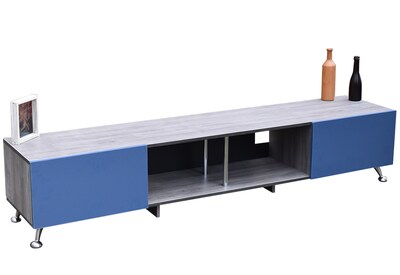 Foto 5 | Mesa Hogare London 180 CM color Gris y Azul Hogare para TV de 77 "
