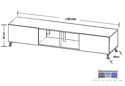 Foto 5 | Mesa Hogare London 180 CM para TV de 77 " color Blanco
