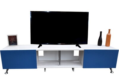 Foto 2 | Mesa Para TV Hogare London 2M color Blanco y Azul de 90 "
