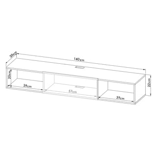 Foto 8 | Mueble Flotante para TV Hogare Moderno y Funcional 140 cm Gris