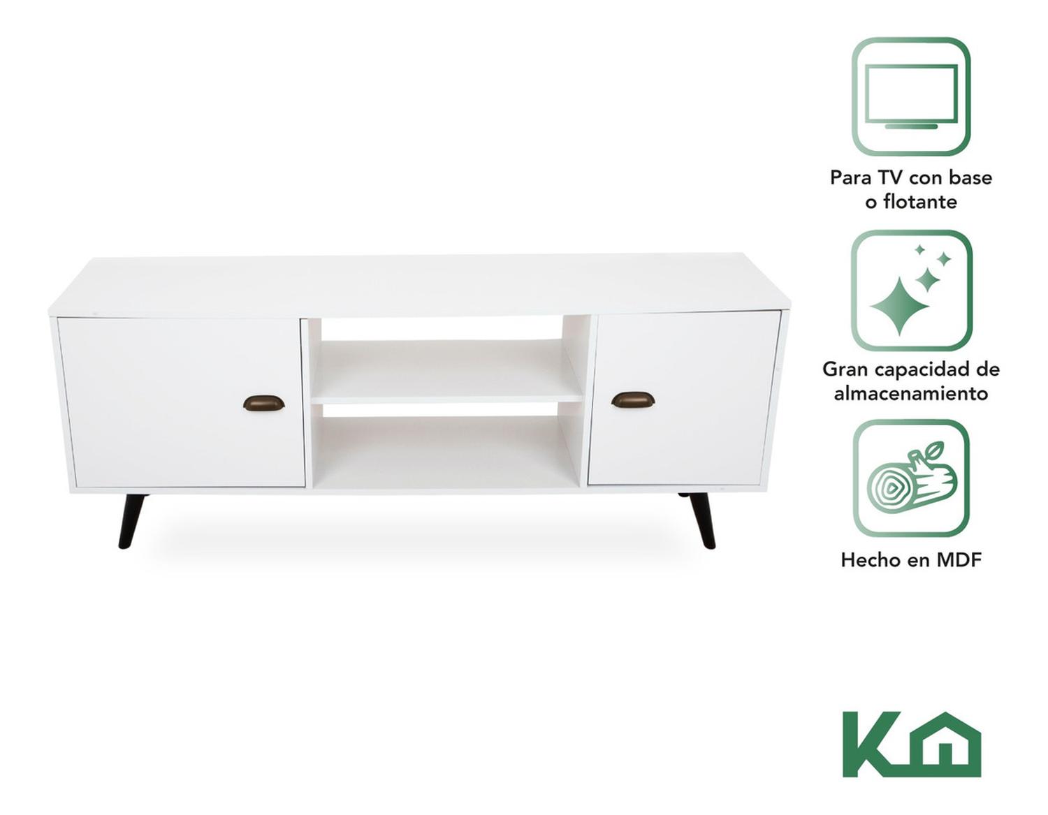 Foto 3 pulgar | Mueble De Tv KingsHouse Mesa Modular Rack Repisas Puertas Pantalla Sala