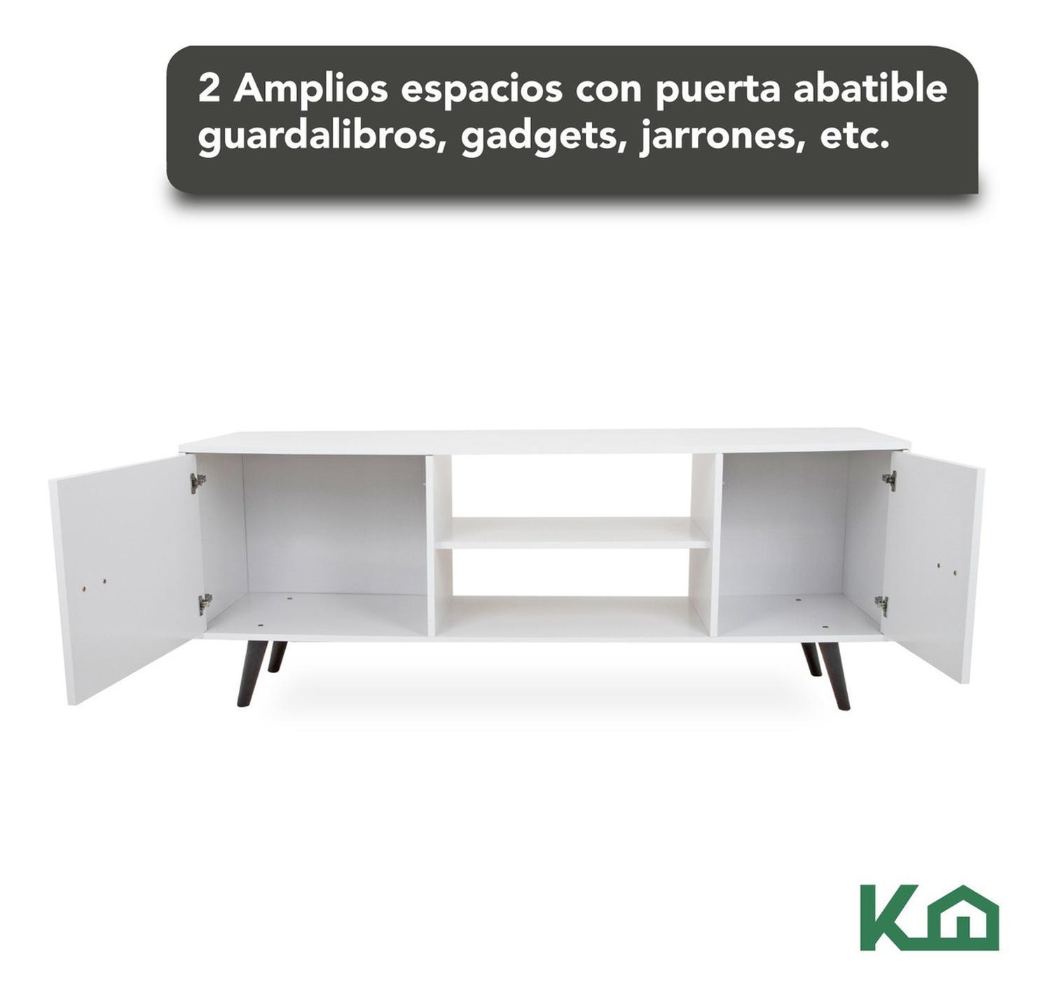 Foto 5 pulgar | Mueble De Tv KingsHouse Mesa Modular Rack Repisas Puertas Pantalla Sala