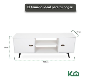 Foto 5 | Mueble De Tv KingsHouse Mesa Modular Rack Repisas Puertas Pantalla Sala