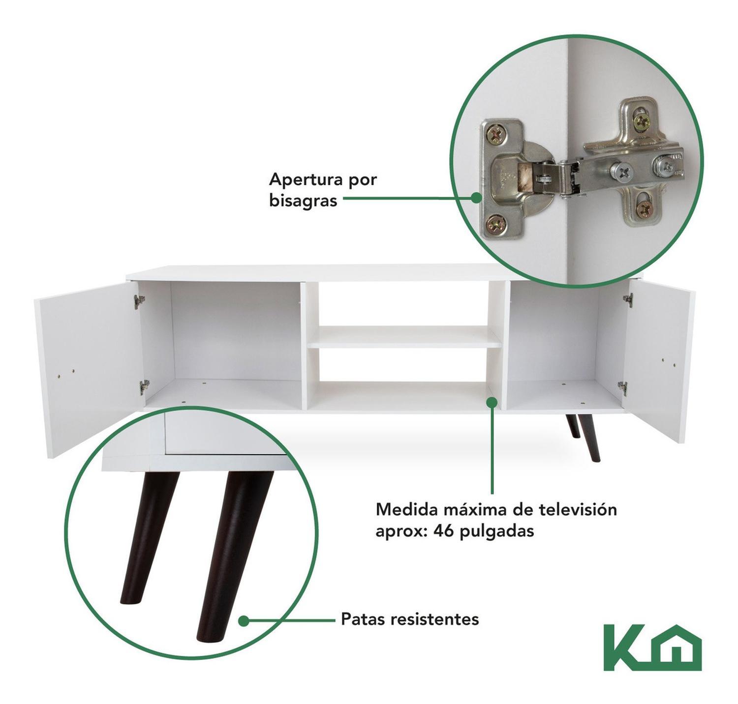 Foto 7 pulgar | Mueble De Tv KingsHouse Mesa Modular Rack Repisas Puertas Pantalla Sala