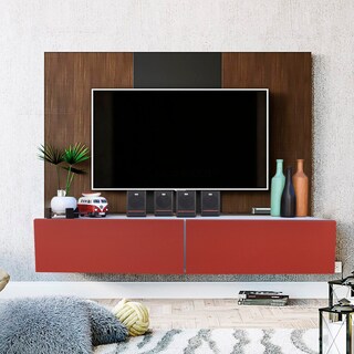 Foto 2 | Mueble Flotante para TV Hogare 2 Puertas Moderno 120 cm Rojo