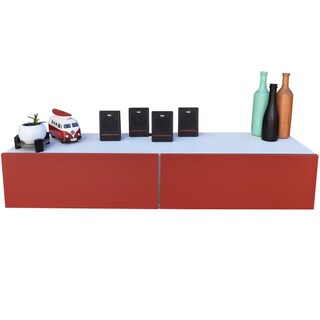 Foto 7 | Mueble Flotante para TV Hogare 2 Puertas Moderno 120 cm Rojo
