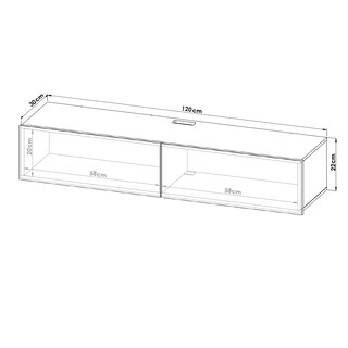 Foto 8 | Mueble Flotante para TV Hogare 2 Puertas Moderno 120 cm Rojo