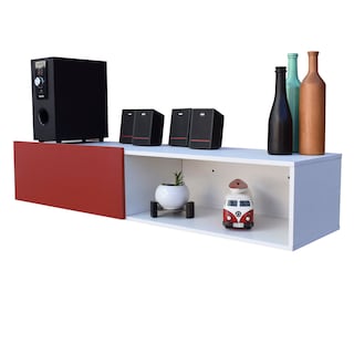 Foto 4 | Mueble Flotante Para Tv Hogare Moderno Y Funcional 120 Cm color Rojo
