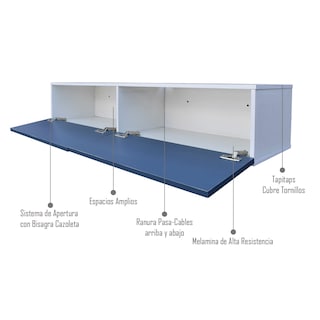 Foto 3 | Mueble Flotante para TV Hogare 2 Puertas Moderno 120 cm Azul