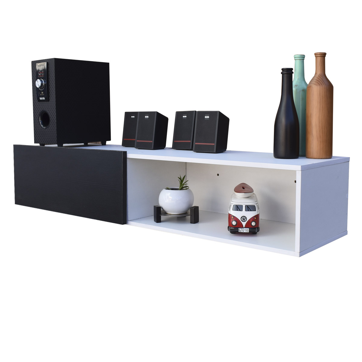 Foto 6 pulgar | Mueble Flotante para TV Hogare Moderno y Funcional 120 cm Negro