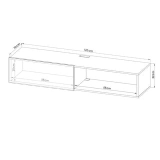 Foto 8 | Mueble Flotante para TV Hogare Moderno y Funcional 120 cm Negro