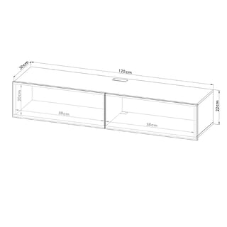 Foto 8 | Mueble Flotante para TV Hogare 2 Puertas Moderno 120 cm Negro