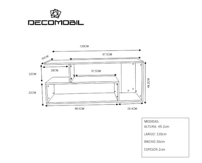 Foto 5 | Mueble para TV Genérico TVG-120x60 color Gris