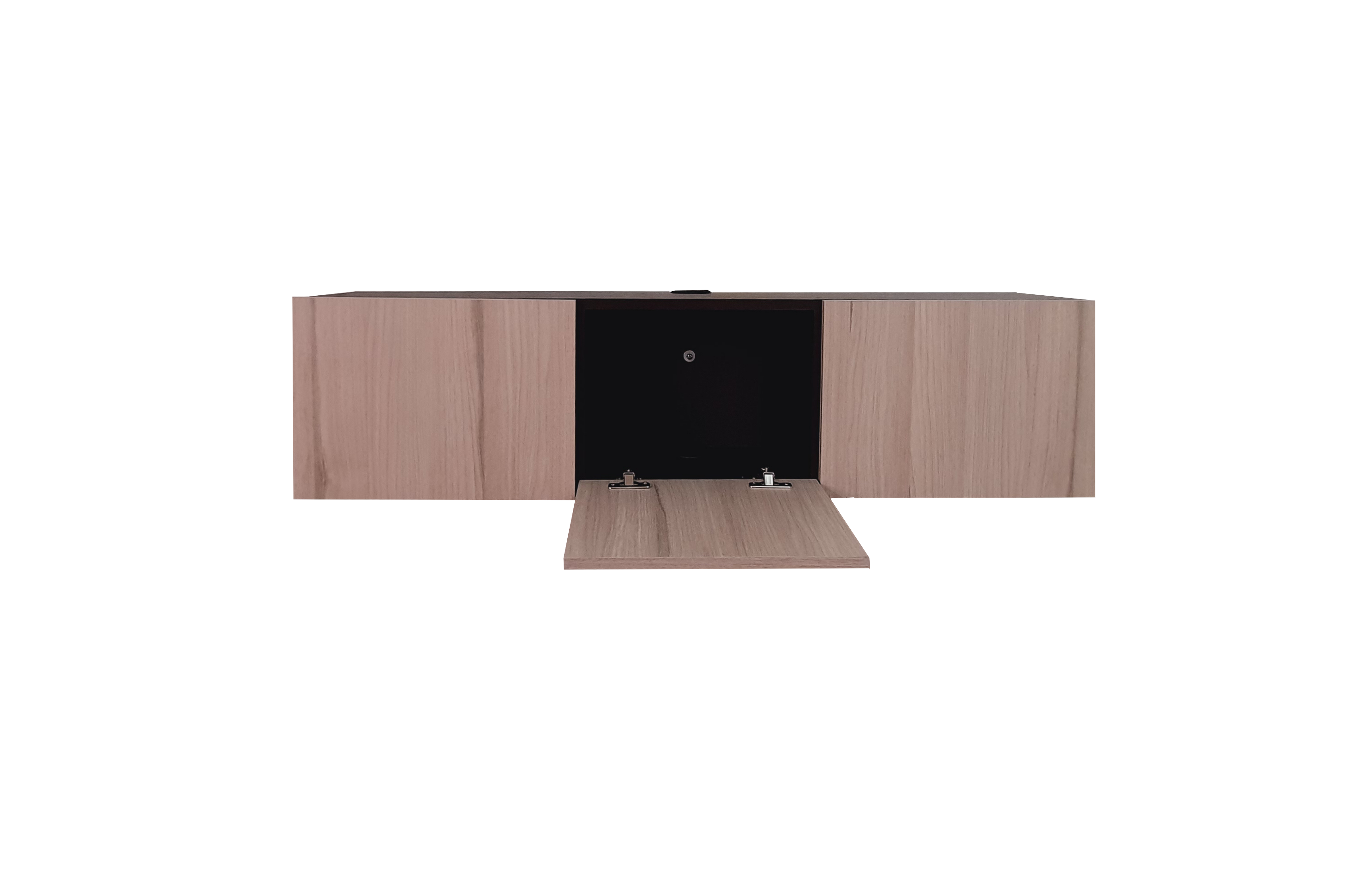 Repisa Flotante Minimalista Para Tv 3 Puertas color Beige