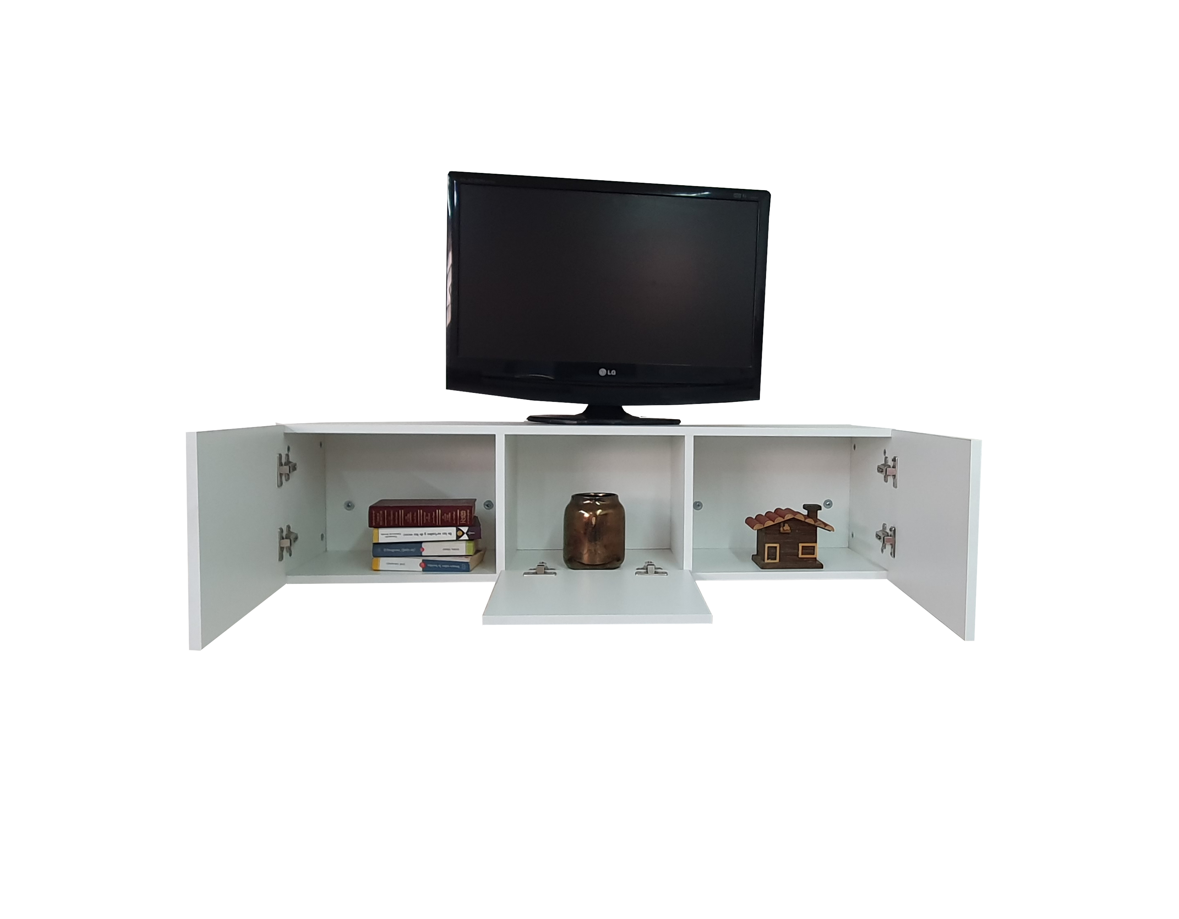 Foto 5 pulgar | Mueble Flotante Minimalista Para Tv Con 3 Puertas