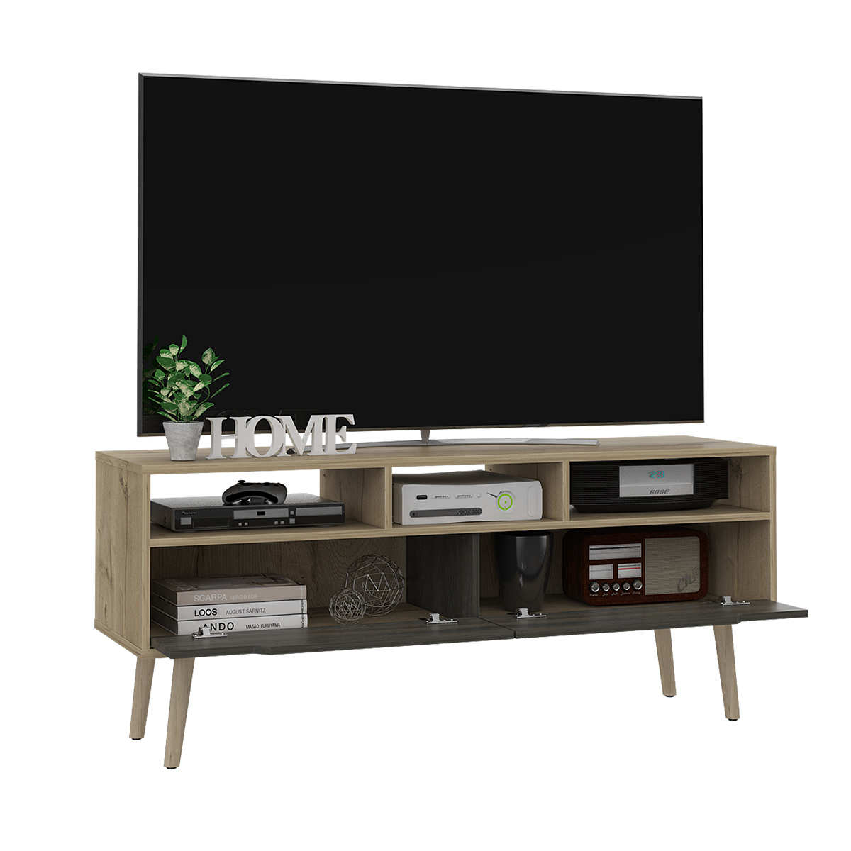 Foto 4 | Rack Tv Armable Puertas Excélsior Oslo Duna/Carbón
