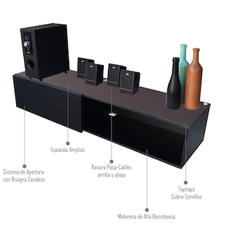 Foto 7 | Mesa para Pantalla Hogare color Negro