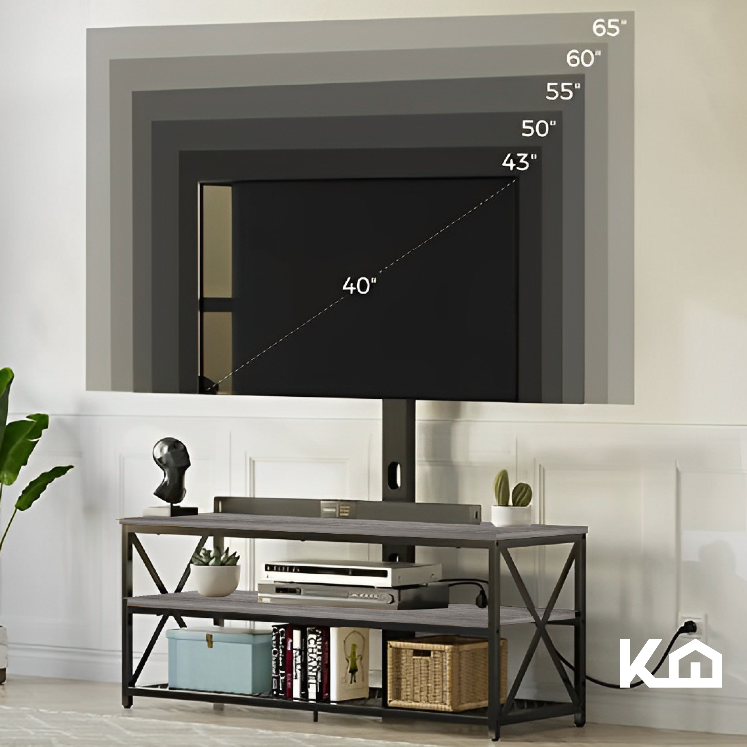 Foto 5 | Mueble para Tv de 32 a 65 Pulgadas KingsHouse Centro de Entretenimiento