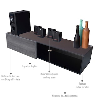 Foto 3 | Mueble Flotante para Tv Hogare Moderno y Funcional 120 cm color Gris