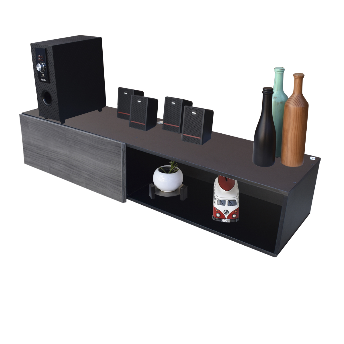 Foto 7 | Mueble Flotante para Tv Hogare Moderno y Funcional 120 cm color Gris