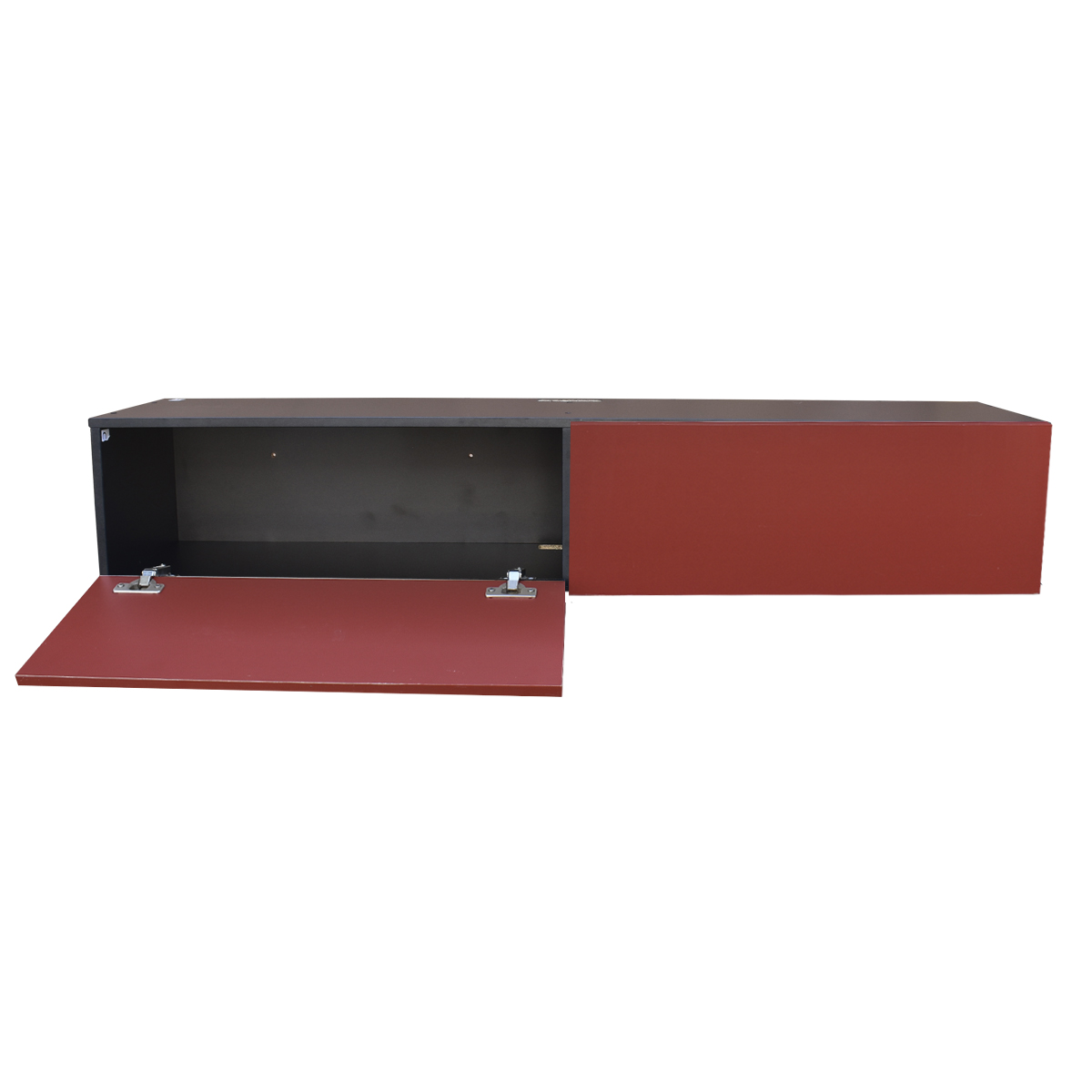 Foto 5 pulgar | Mueble Flotante 2 Puertas para Tv Hogare Moderno 120 Cm color Negro con Rojo