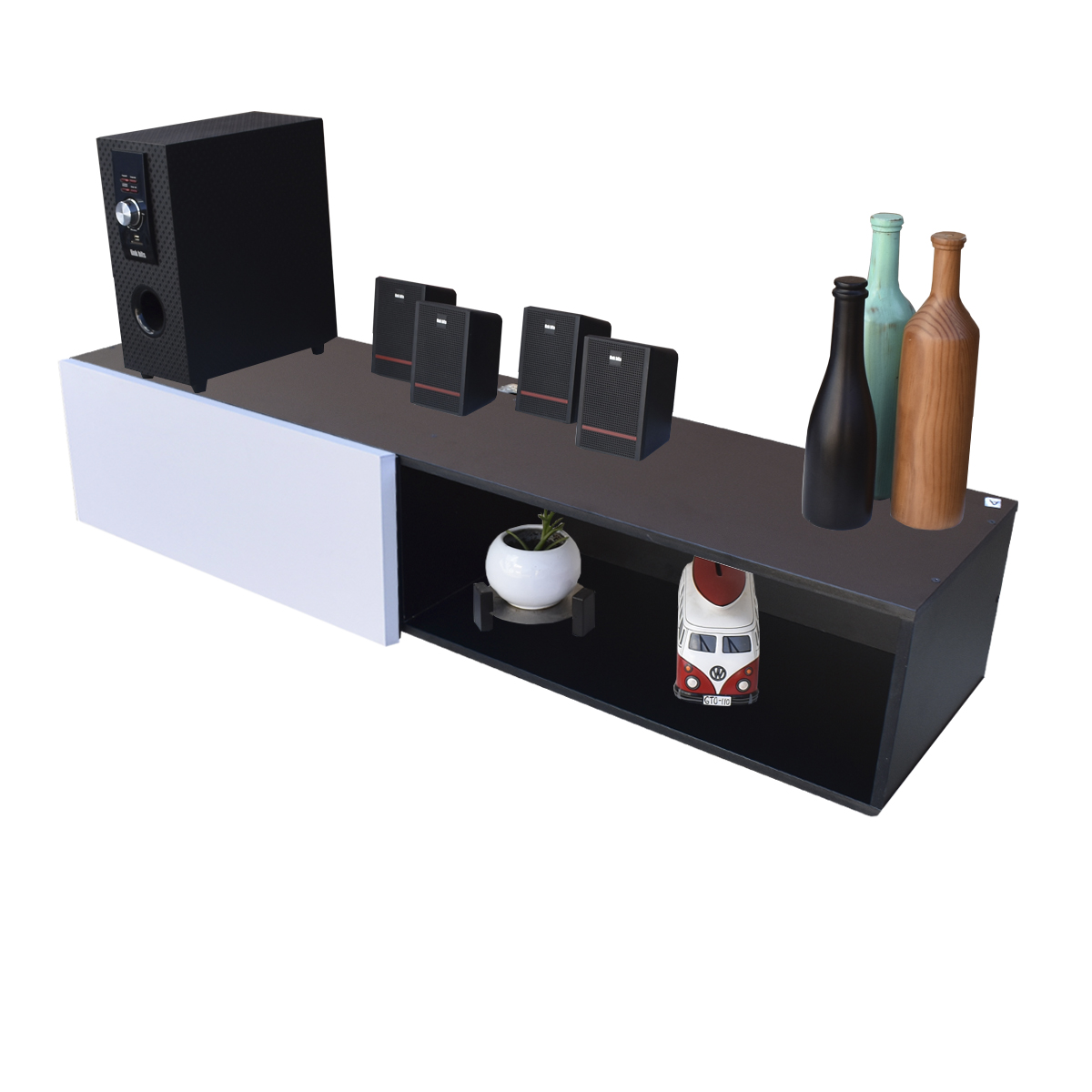 Foto 7 | Mueble Flotante para Tv Hogare Moderno y Funcional 120 Cm color Negro