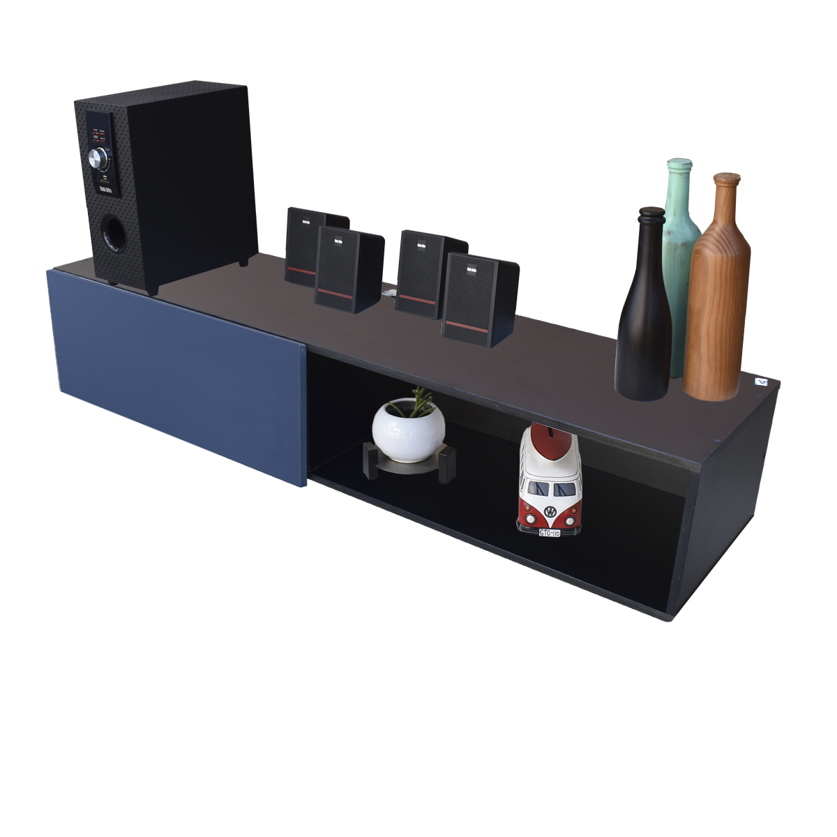 Foto 7 | Mueble Flotante para Tv Hogare Moderno Y Funcional 120 cm color Negro