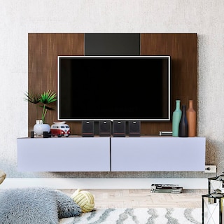Foto 2 | Mueble Flotante 2 Puertas para Tv Hogare Moderno 120 Cm color Blanco