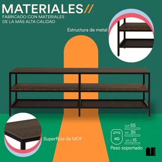Foto 3 | Mueble para TV Mubson Zakim color Marrón Centro de Entretenimiento