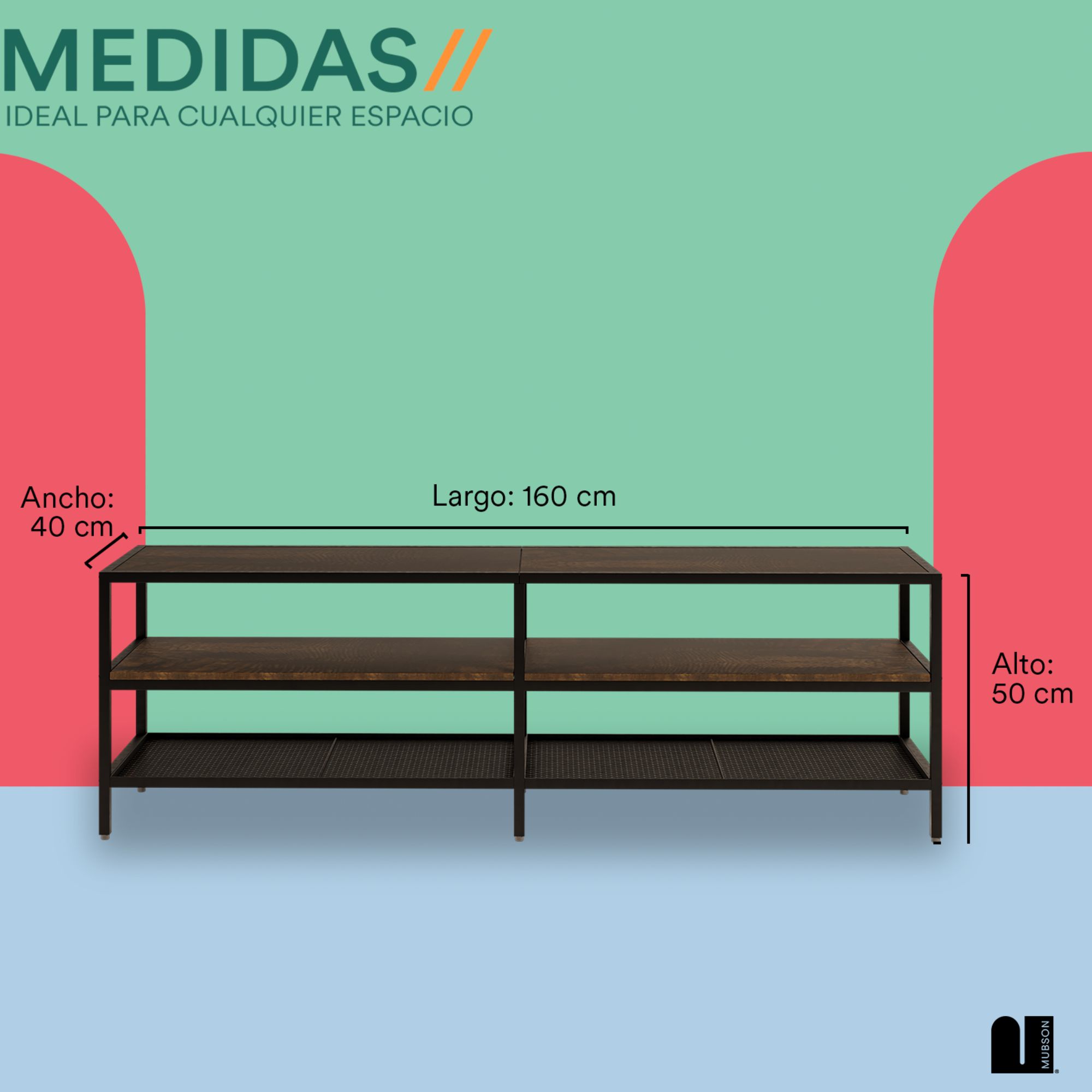 Foto 5 pulgar | Mueble para TV Mubson Zakim color Marrón Centro de Entretenimiento