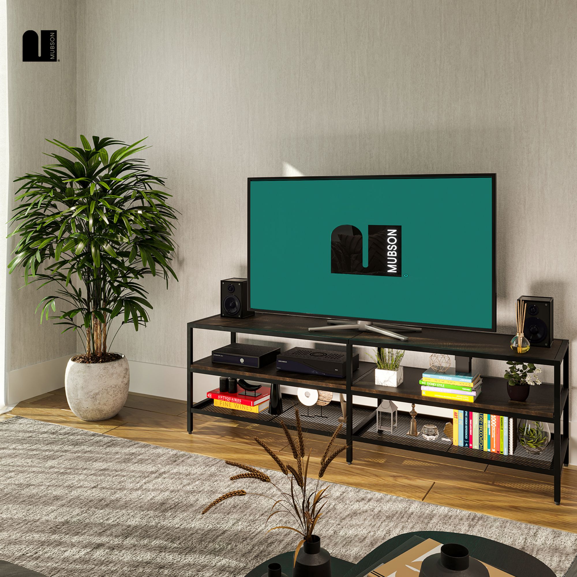 Foto 7 pulgar | Mueble para TV Mubson Zakim color Marrón Centro de Entretenimiento