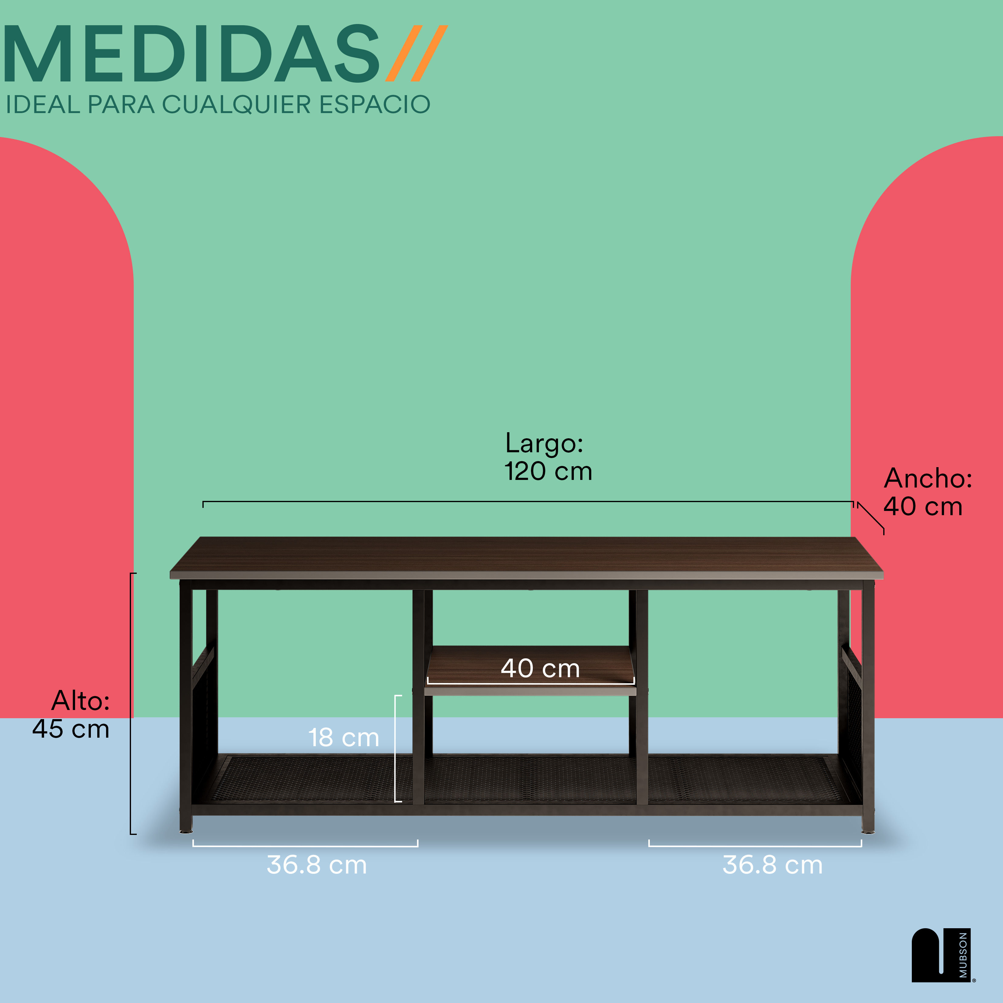 Foto 5 pulgar | Mueble para TV Mubson Vondel color Marrón Centro de Entretenimiento