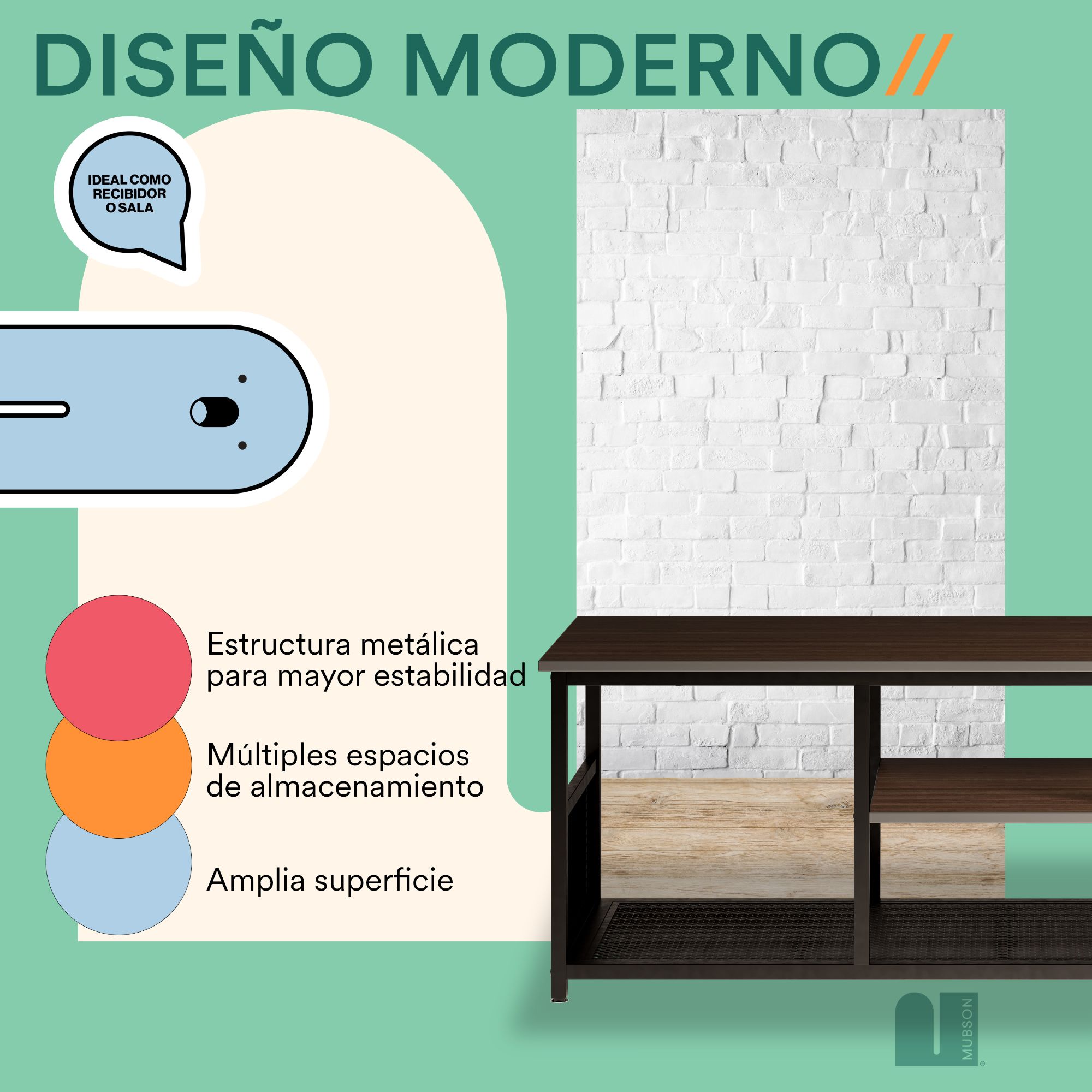 Foto 6 pulgar | Mueble para TV Mubson Vondel color Marrón Centro de Entretenimiento