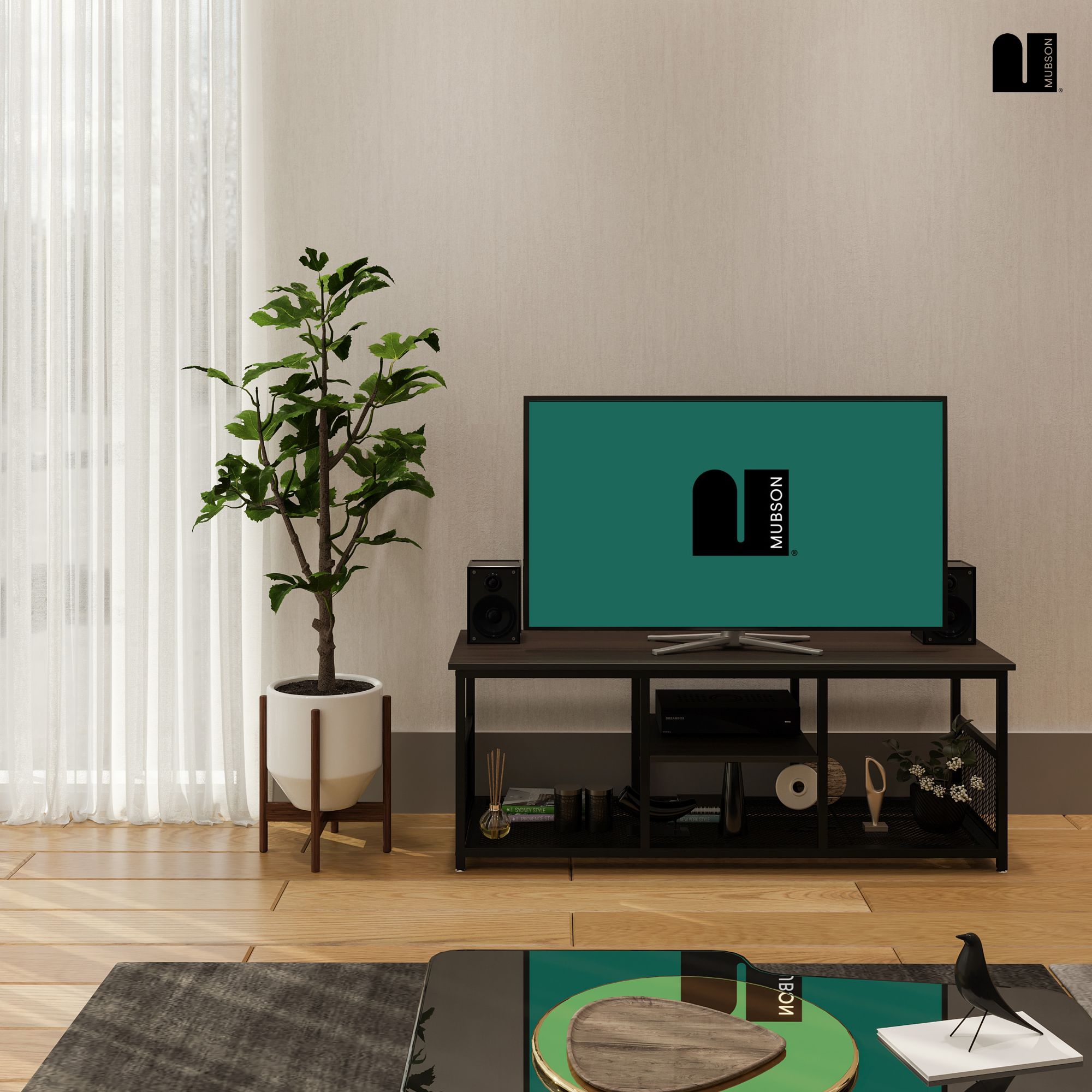 Foto 7 | Mueble para TV Mubson Vondel color Marrón Centro de Entretenimiento