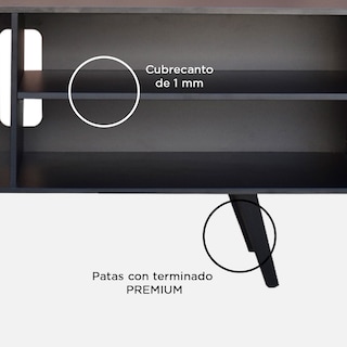 Foto 7 | Centro de Entretenimiento Hogare Madrid color Negro Puerta Parota