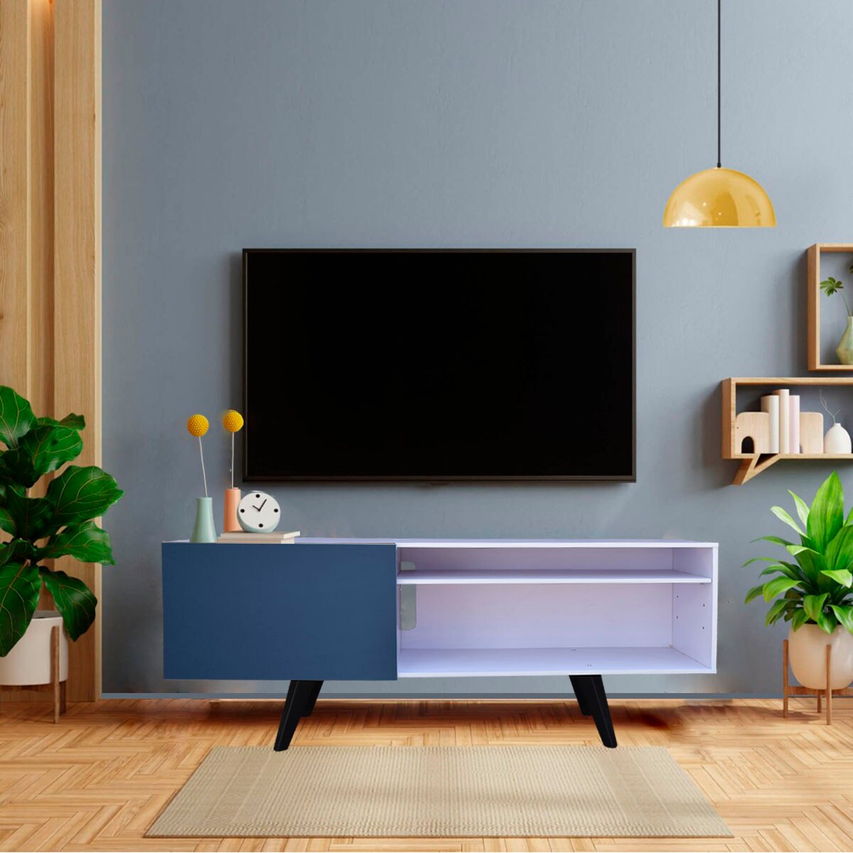 Centro de Entretenimiento Hogare Madrid color Blanco $1,699