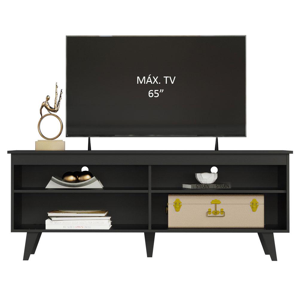 Foto 6 pulgar | Mueble para TV Hasta 65'' + Estante Madesa MDES0200278N color Negro