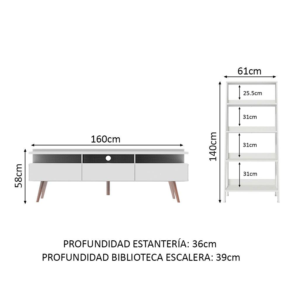 Foto 5 pulgar | Centro de Entretenimiento + Estante Madesa MDES02000109 color Blanco