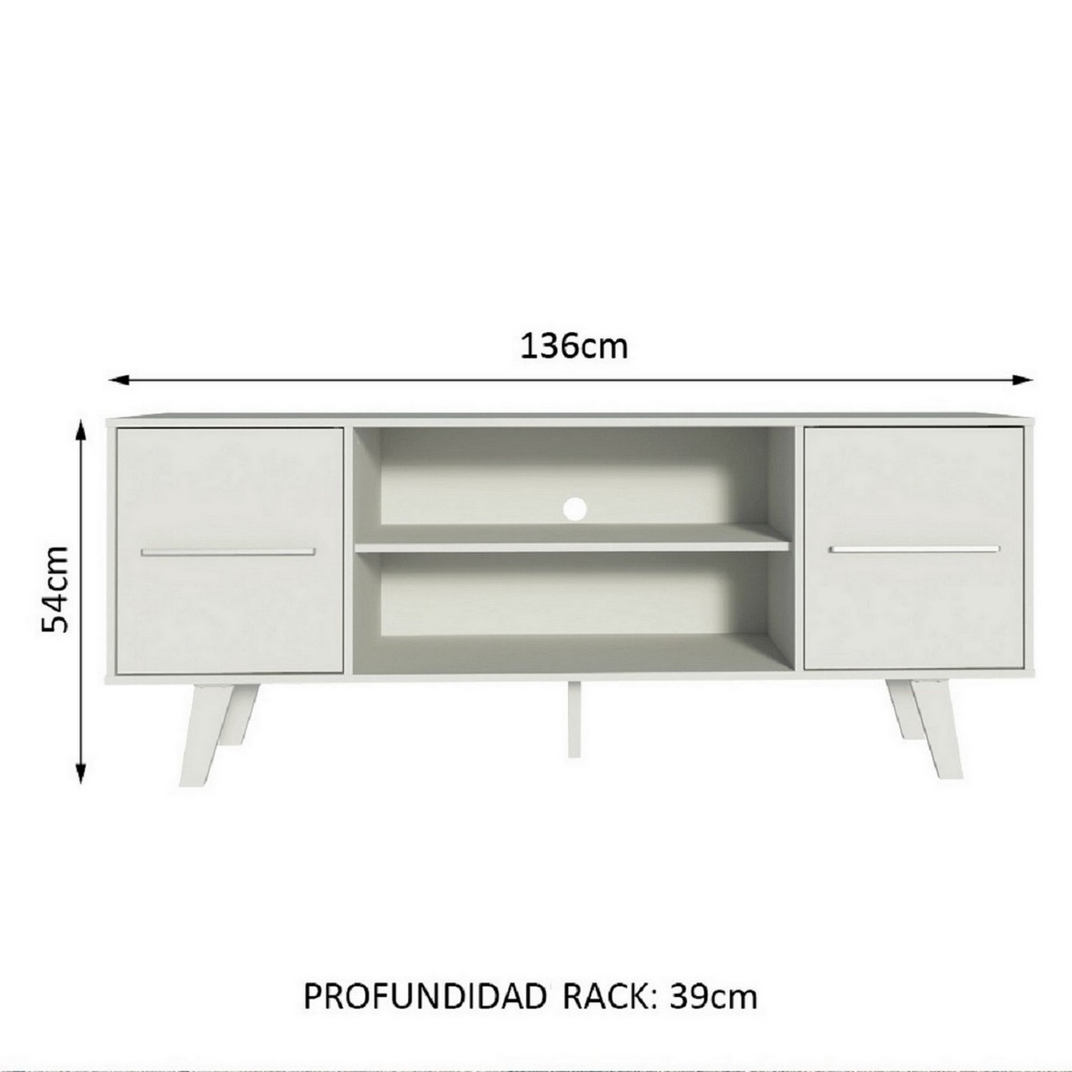 Foto 5 pulgar | Mueble para TV Madesa Copenhaguen 6009091 color Blanco para Pantalla de 55''