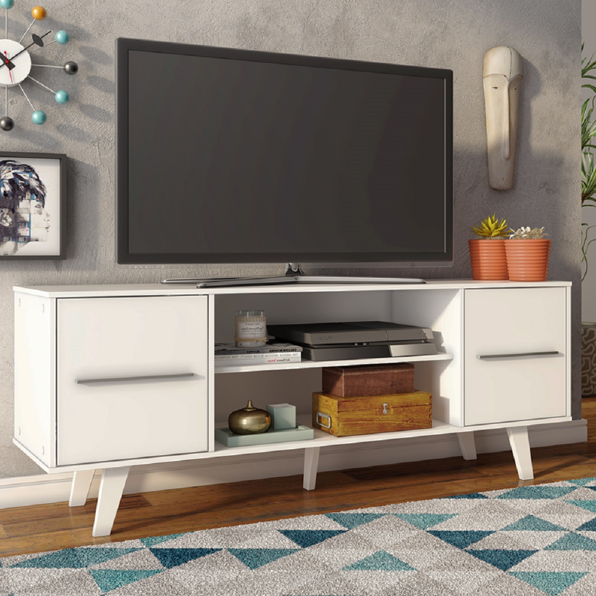 Foto 6 | Mueble para TV Madesa Copenhaguen 6009091 color Blanco para Pantalla de 55''