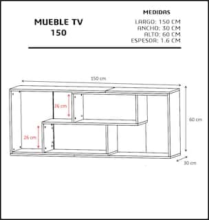 Foto 5 | Mueble para TV Genérico TV-150-NN color Marrón