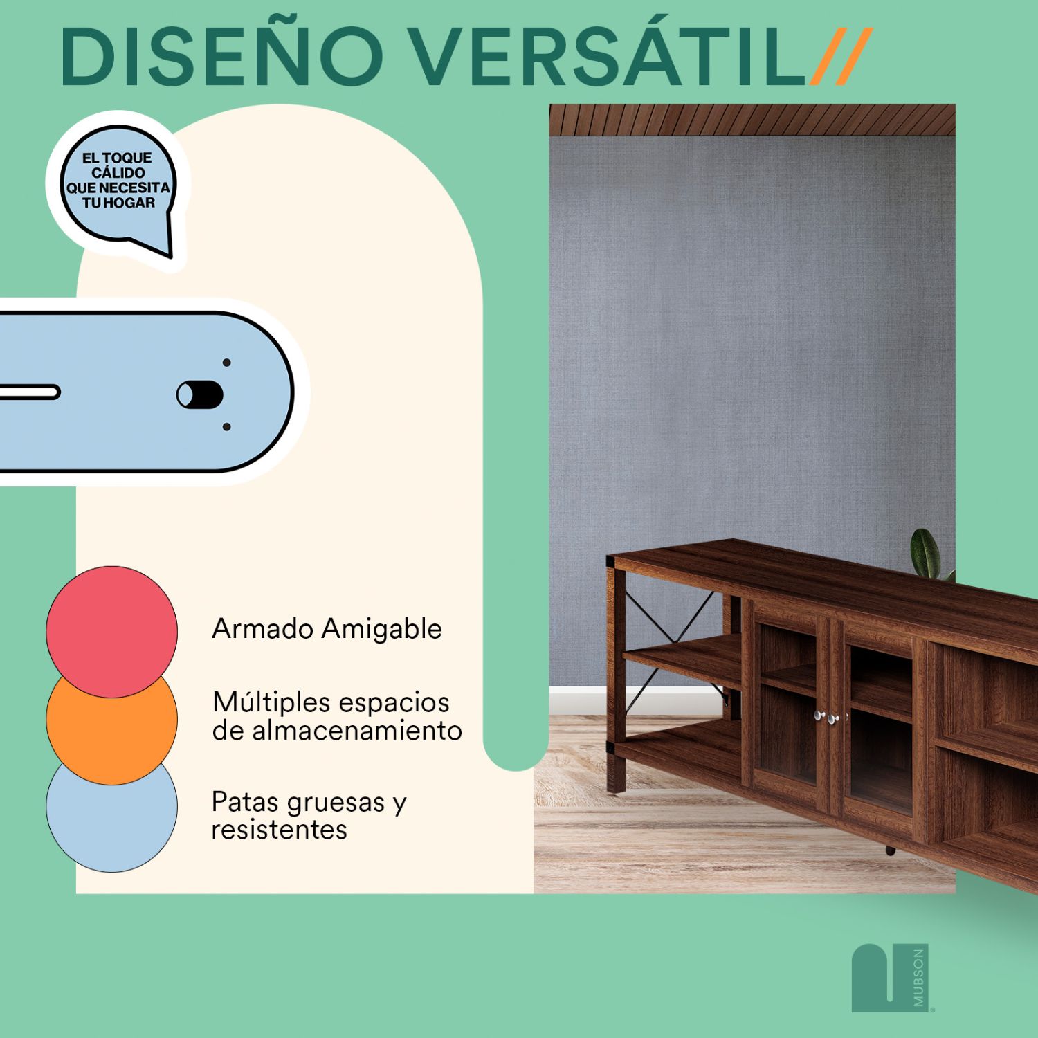 Foto 4 | Mueble para TV Mubson Bari Marrón