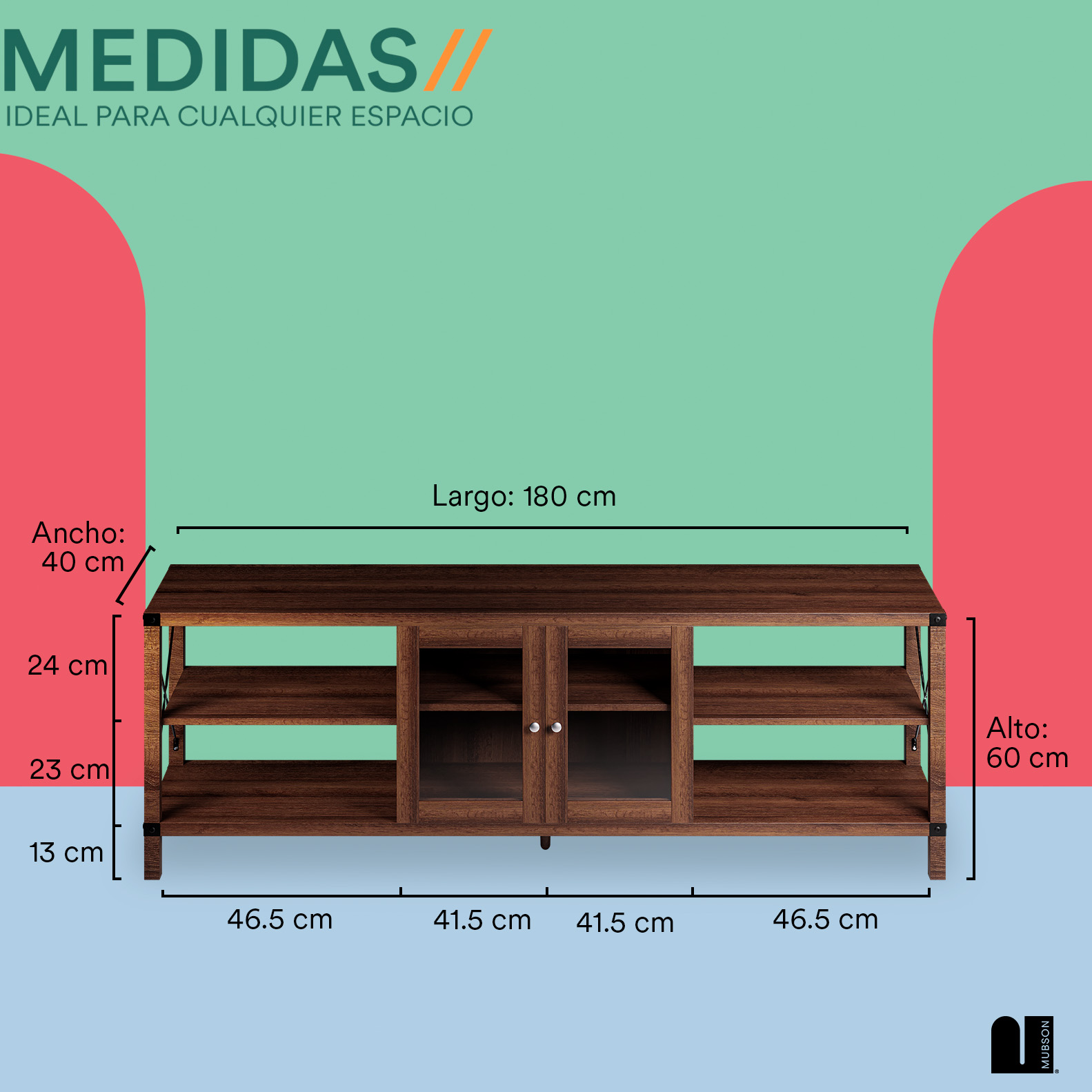 Foto 6 pulgar | Mueble para TV Mubson Bari Marrón