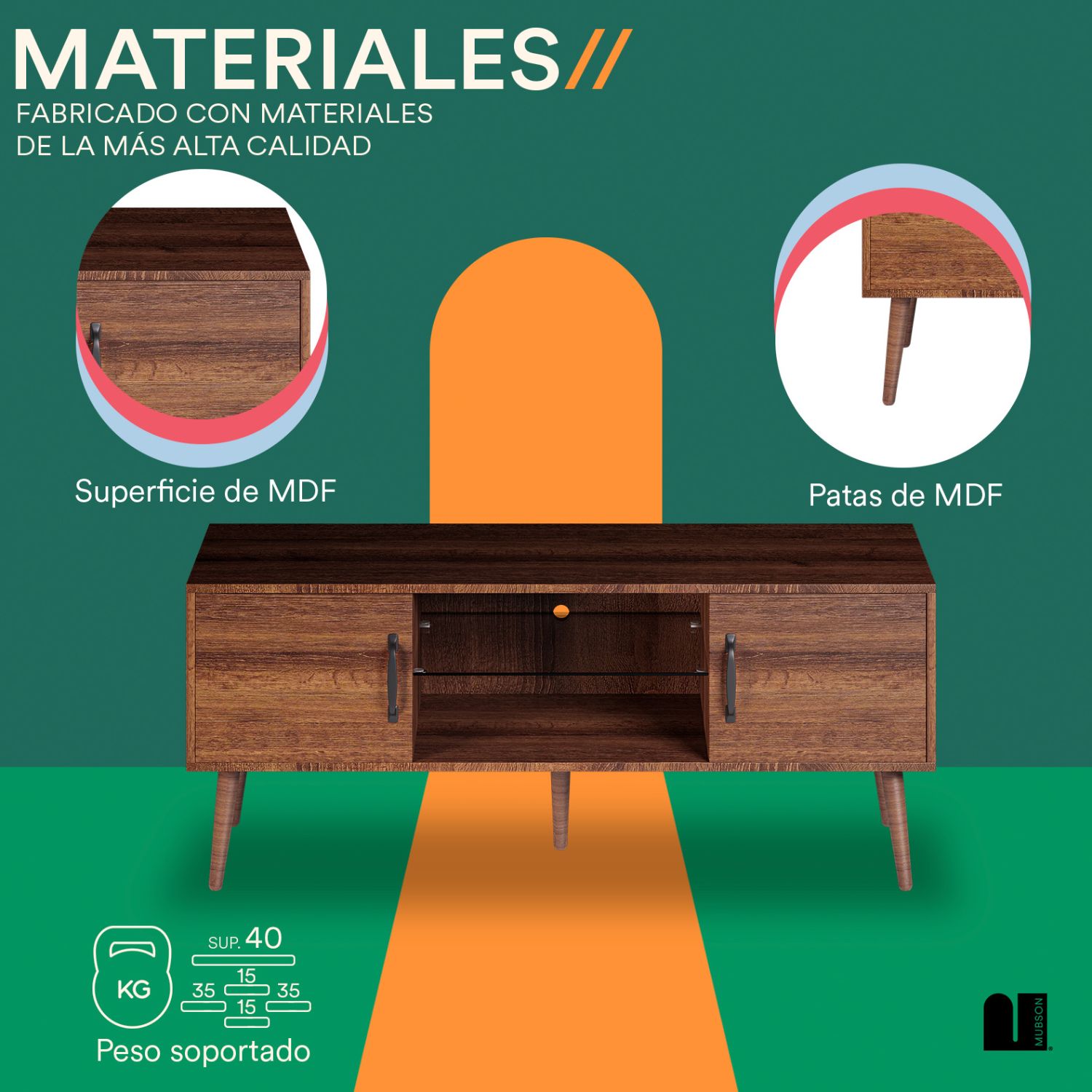 Foto 4 pulgar | Mueble para TV Mubson Marena Marrón