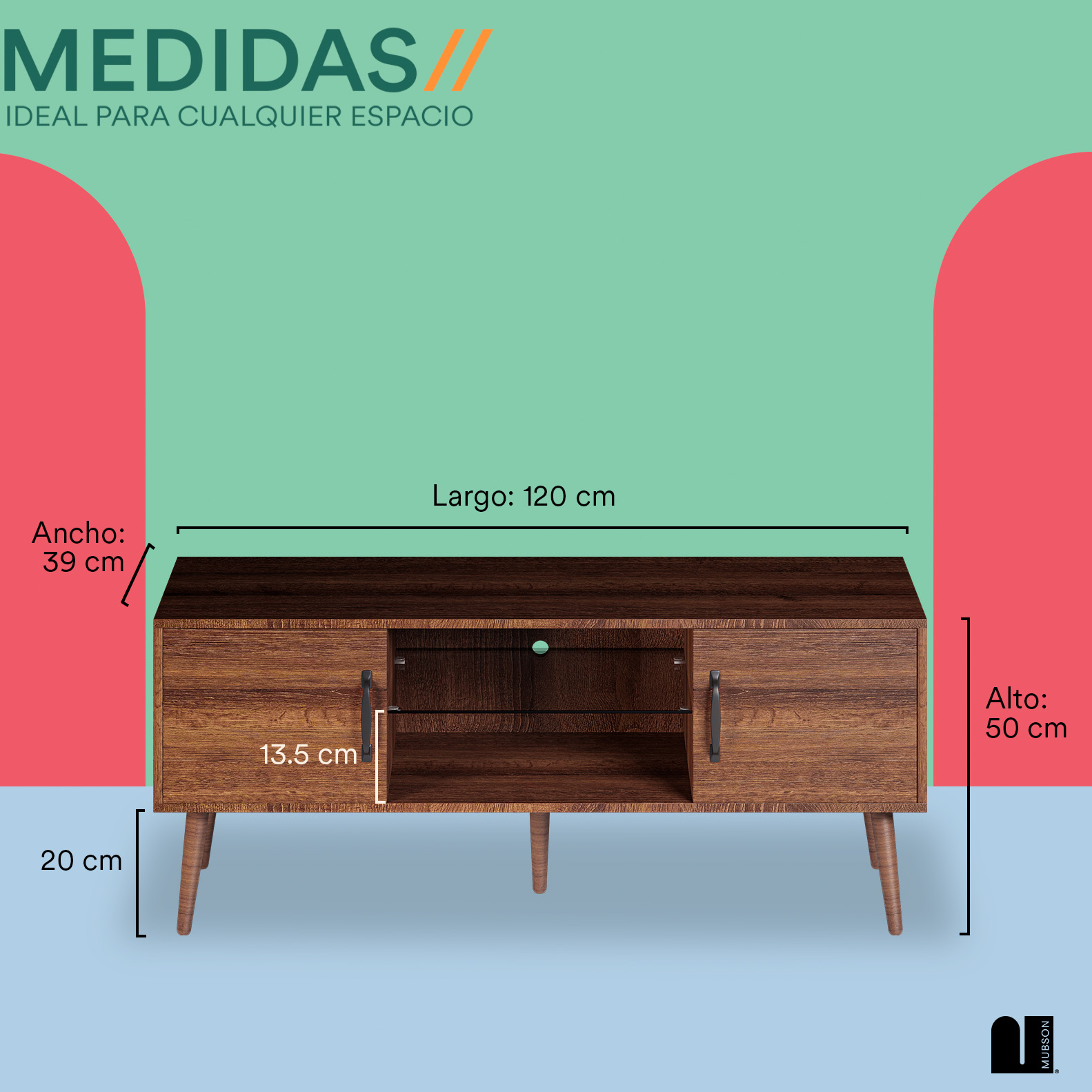 Foto 5 pulgar | Mueble para TV Mubson Marena Marrón