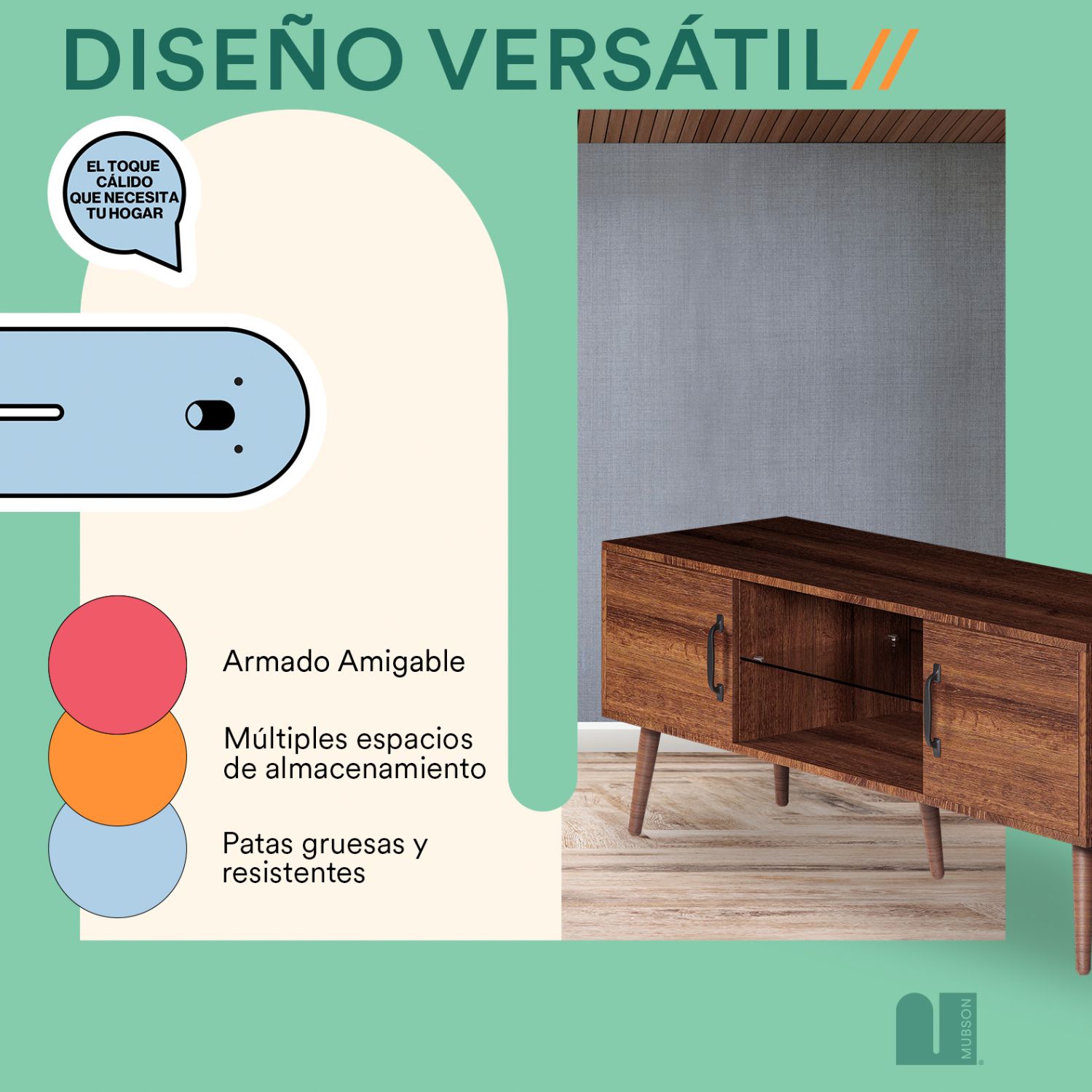 Foto 5 | Mueble para TV Mubson Marena Marrón