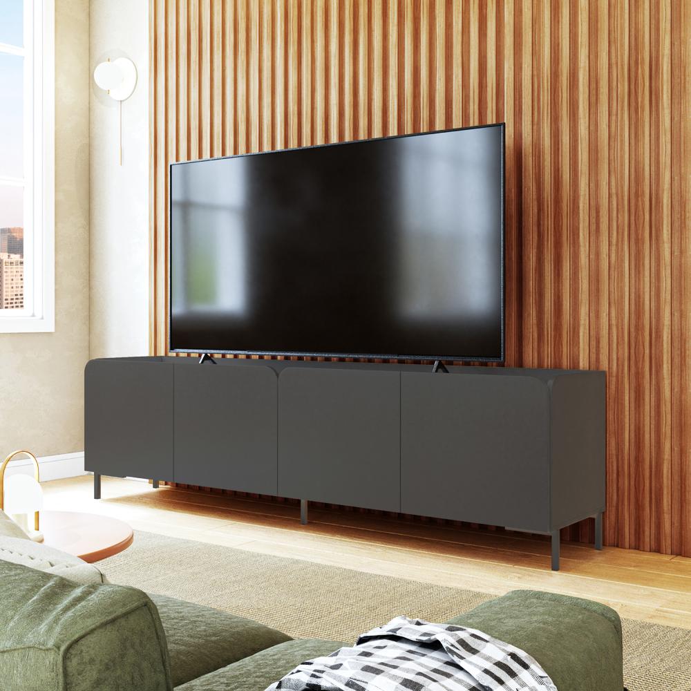 Foto 3 pulgar | Mueble Mesa de TV Midtown Concept Diseño Moderno Negro con Puertas