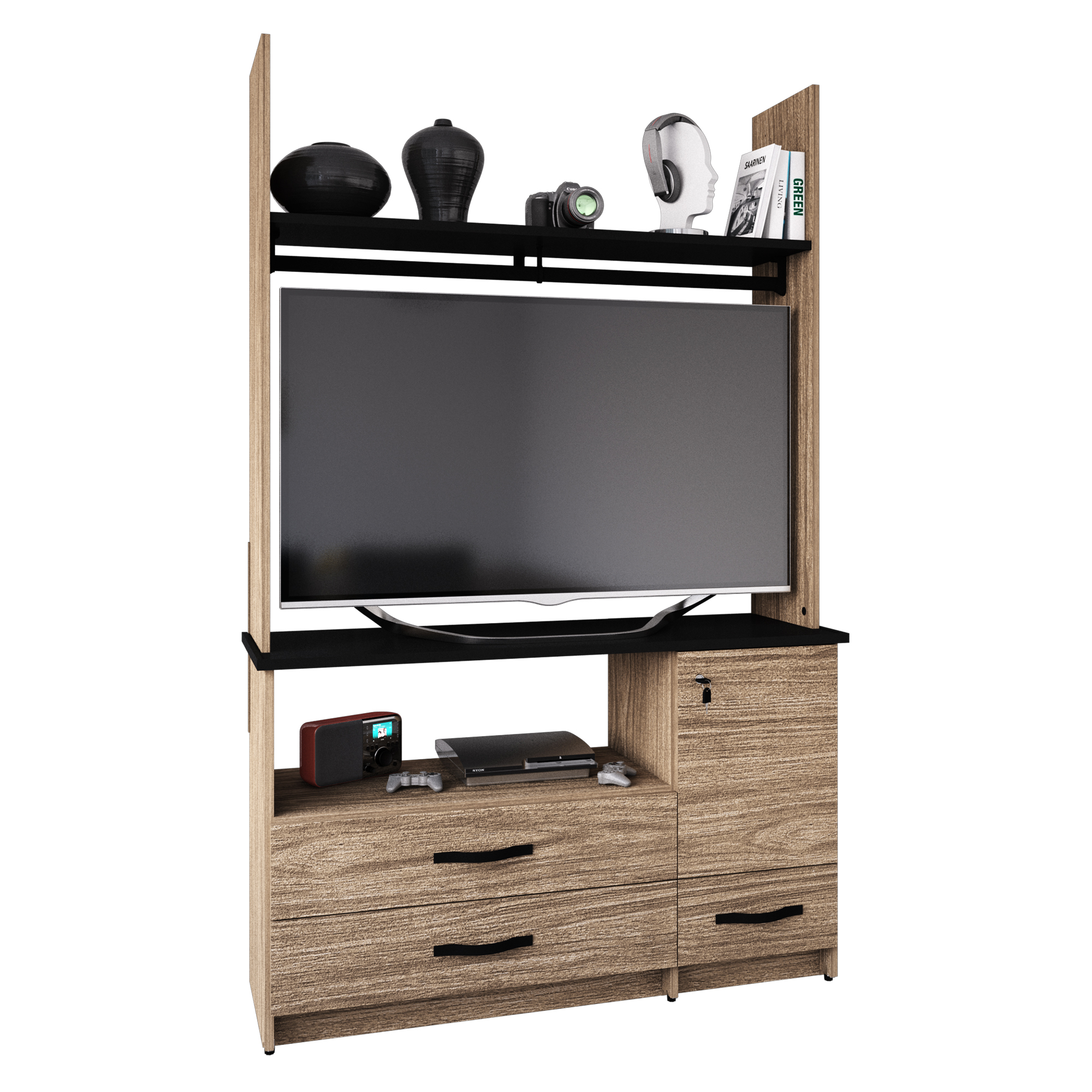 Foto 2 | Mueble para Tv Playcon 118 x 191 cm Texturizado Roble