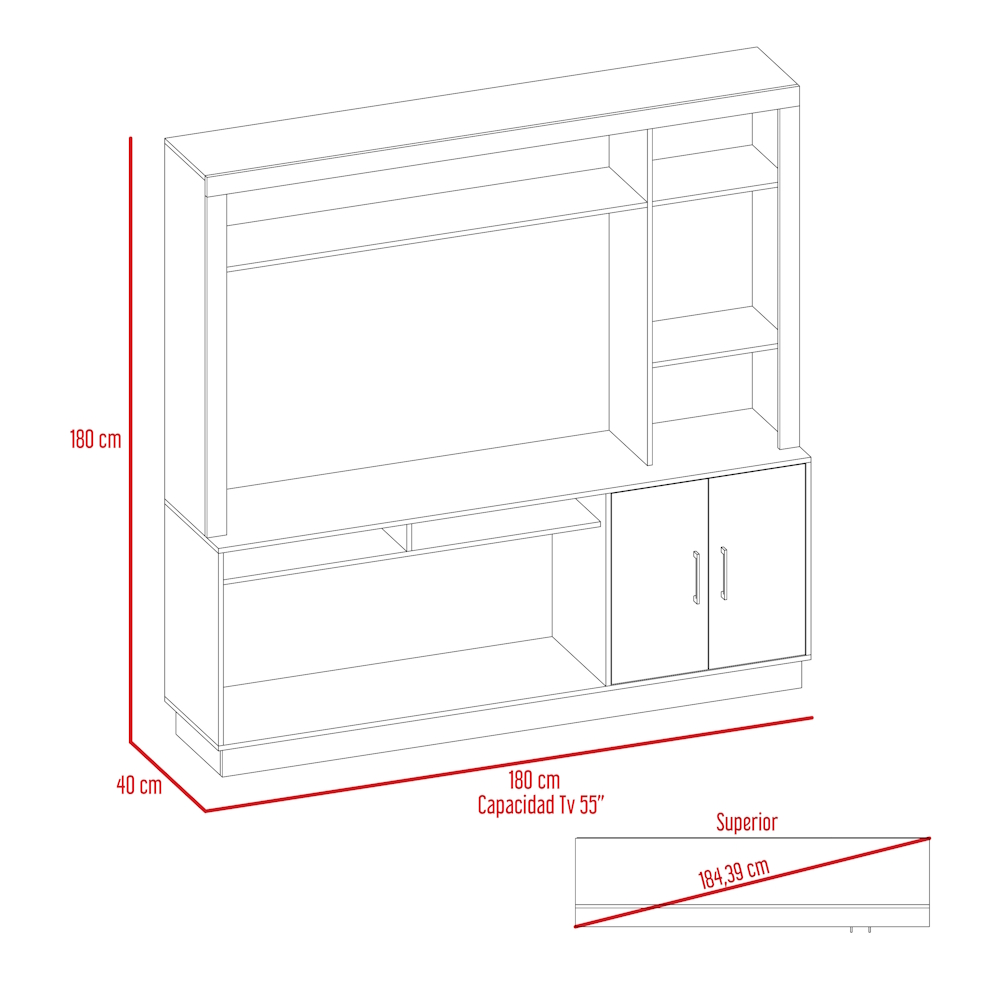 Foto 8 pulgar | Mueble para Tv 50" Excelsior Cantabria Wengue