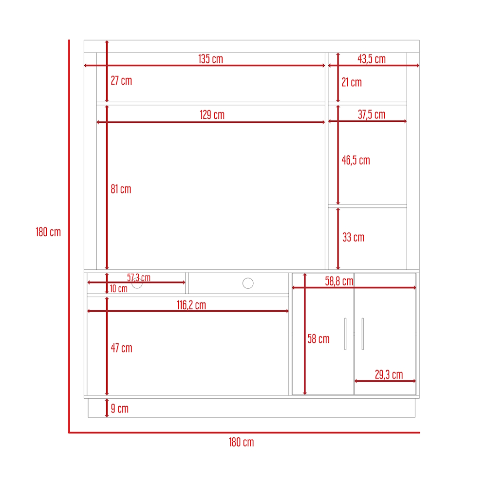 Foto 9 pulgar | Mueble para Tv 50" Excelsior Cantabria Wengue